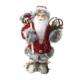 thumbnail image 4 of Estatua de pie de Papá Noel para decoración de mesa navideña, linda figura de Papá Noel, muñeco de Papá Noel. rojo y gris, 4 of 9