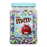 M&M'S Milk Chocolate Pastel Easter Candy Jar, 62 oz