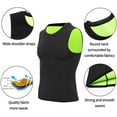thumbnail image 3 of Men's Neoprene Body Shaper Hot Sweat Vest Tank Top Slimming Weight Loss Workout Tummy Fat Burner Black, 3 of 6