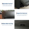 thumbnail image 5 of Adult Recliner Chair, 360 Swivel Rocker Sofa with Adjustable Backrest and Footrest, Faux Leather Wingback Armchair with Hidden Pull Tabs for Living Room, Gray, 5 of 9