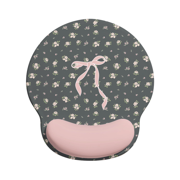 Alfombrilla de ratón con cinta floral para reposamuñecas, silicona suave, 188 x 227 mm