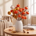 thumbnail image 4 of Artificial Pumpkins Stems Autumn Pumpkins Branches Fake Pumpkin Twig Picks for Thanksgiving Table Centerpieces Seasonal Home Floral Arrangement Vase Filler Decor B, 4 of 6