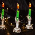 thumbnail image 4 of Candelabro Lámpara sin humo Velas electrónicas Decoración para Halloween (Verde), 4 of 6