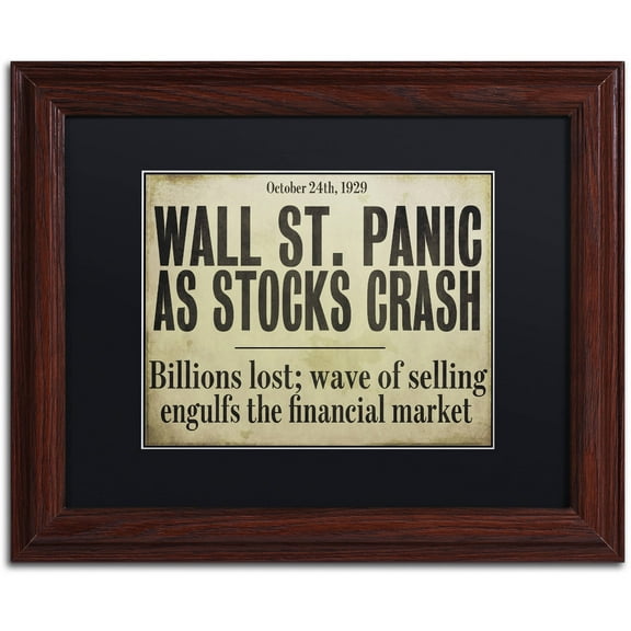 Trademark Fine Art "Wallstreet" Canvas Art by Color Bakery Black Matte, Wood Frame
