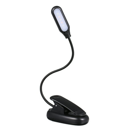 Bendable Lights 5 LED 2 Light Colors 3 Illumination Modes Table Lamp Desk Light with Clamp Clip Base Flexible Bendable Bendy Tube Battery Powered Operated with USB Charging Port ()