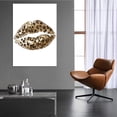 thumbnail image 4 of Mudket Gold Glitter Leopard Print Lip Kiss Canvas Wall Art, Fashion Glam Makeup Wall Decor Pictures Waterproof Print for Girls Bedroom Bathroom Home Decor , Framed Ready to Hang - 12"L x 8"W, 4 of 9
