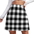 thumbnail image 2 of Check Print Skirt Black And White Street Style Casual Skirts Women Trendy Mini Skirt Custo, 2 of 7