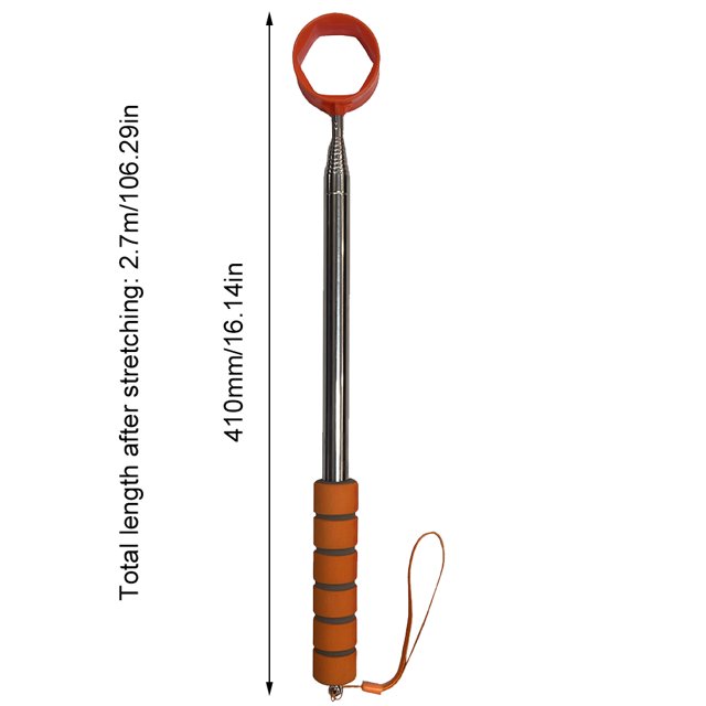 Ramasse-Balles de Golf 8-13 Sections Récupérateur de Balles de Golf Télescopique Outil de Récupération pour Eau Cadeau de Golf Orange