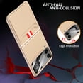 thumbnail image 4 of Gold Case Compatible for Samsung Galaxy Z Flip 4 Case with Card Holder & Camera Screen Protector,PU Leather Samsung Flip 4 Case Wallet Card Slot Cover Flip Phone Case for Galaxy Z Flip 4 5G Case, 4 of 13