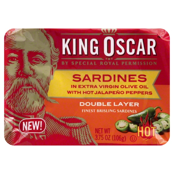 King Oscar Two Layer Sardines & Jalapeno in Olive Oil, 3.75 oz