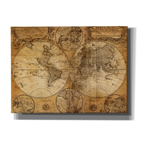 Epic Graffiti 'Vintage Map' by Graphinc, Canvas Wall Art, 54"x40"