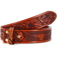 thumbnail image 2 of STARBRILLIANT Classic Western Bull Head Design Leather Snap On Belt Mens Womens-NO BUCKLE, 2 of 6