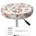 thumbnail image 4 of KLL Rose Flowers Round Bar Chair Cushion Cover 13 inch ,Bar Stool Protector with Elastic, Soft Washable, 4 of 6