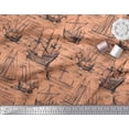 thumbnail image 3 of Soimoi Polyester Crepe Fabric Waves & Ship Ocean Print Fabric by The Yard 52 Inch Wide, 3 of 3