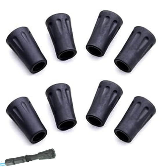 Replacement Protectors for Hiking Poles, Trekking Pole Tips with Anti-skid Features, Rubber Feet for Rocky Surfaces, Suitable for Mud or Sand Surface, 8Pcs Standard Size