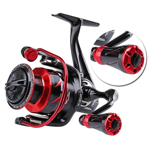 Moulinet de Spinning Poignée en Aluminium Max Drag 8KG 9+1BB et Bobine 5.2:1 Vitesse Roue Multicolore Moulinets de Pêche à la Carpe, Cadre Squelettique en Aluminium Rigide