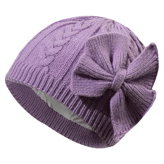 Gorro de punto cálido de invierno para niñas, gorro infantil con forro de algodón