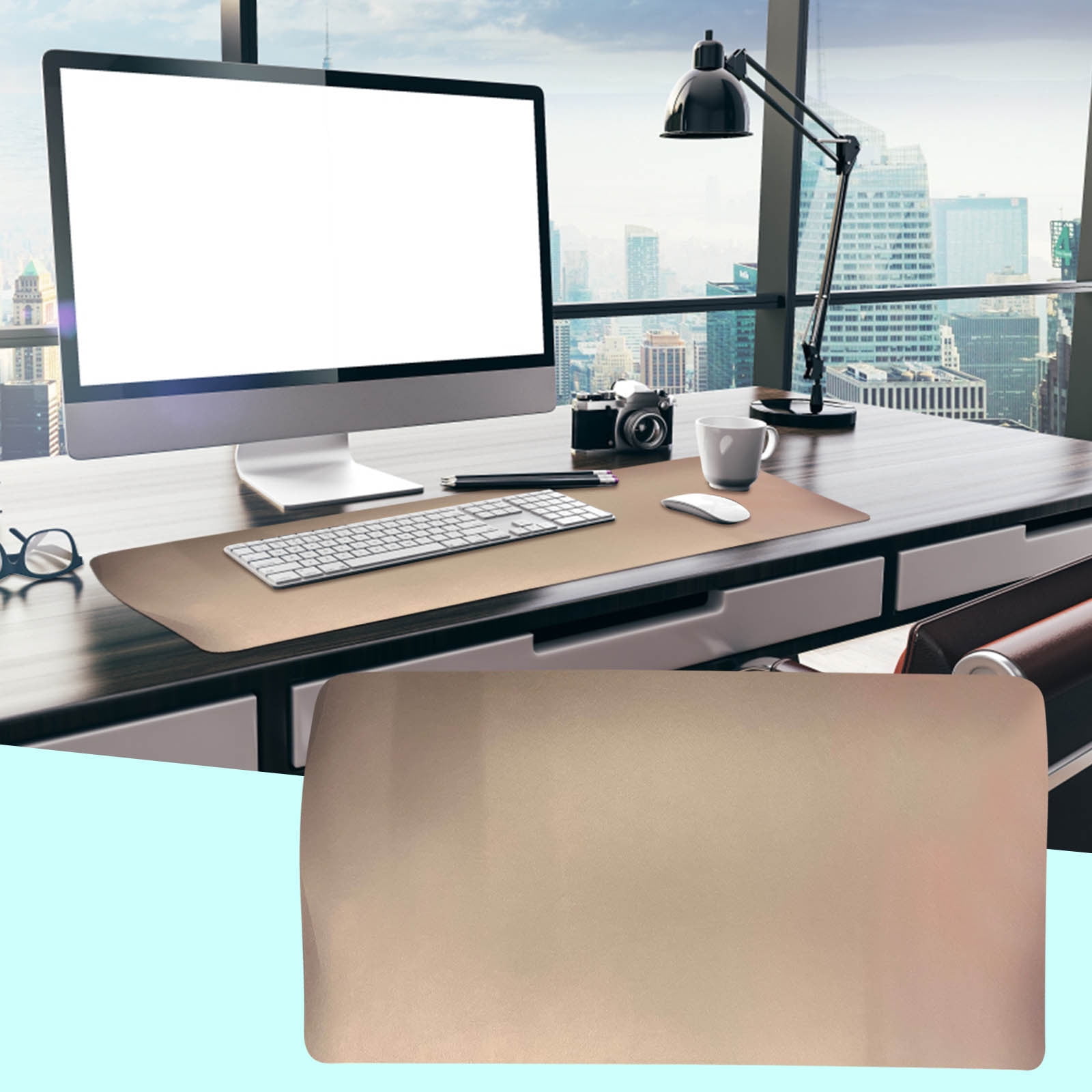 XEOVHV Leather Desk Pad Mouse Pad Large Waterproof Pair Figure