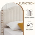 thumbnail image 4 of VECELO Set of 2 Twin Bed Frames, Modern Upholstered Platform Bed Frame with Flannel Fabric Adjustable Headboard, No Box Spring Needed, Beige, 4 of 7
