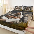 thumbnail image 3 of Homewish Safari Wolf 3pcs Twin Sheet Sets For Adults Boys Girls,Jungle Animal Twin Fitted Sheet,Woodland Wildlife Breathable Flat Sheet,Breathable Home Decor, 3 of 7