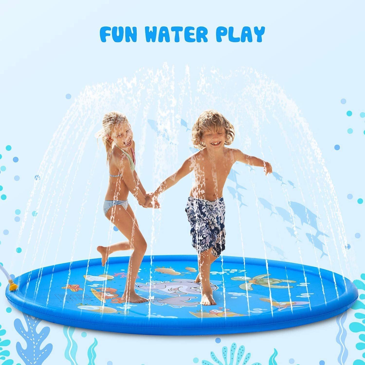 170CM Sprinkler Pad Splash Kinderpool PLANSCHBECKEN Water Swimming Pool toy 