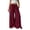 *Wine, variant on VBVC Women's Drawstring Crinkle Wide Leg Pants , Y2K Baggy Boho Trousers For Women , Ladies' Textured Beach Lounge Pants with Pockets, Army Green , S-2XL