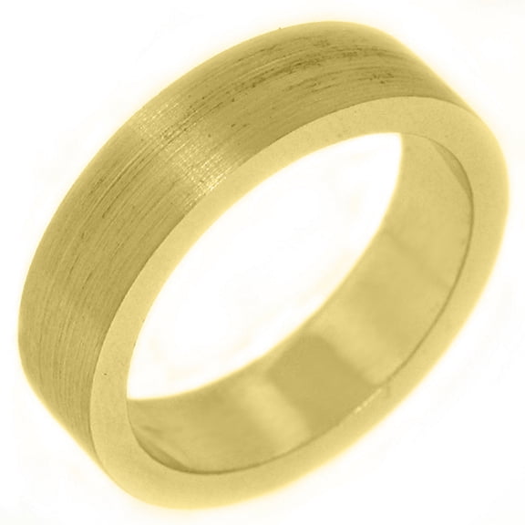14K Yellow Gold Mens Wedding Band 6mm Sand Finish