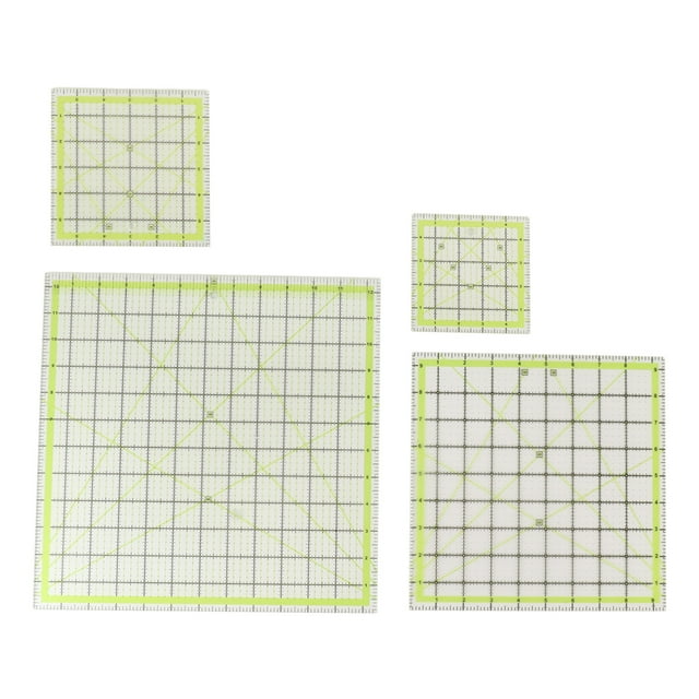 Oubit Clear Quilting Ruler,4pcs Acrylic Quilting Ruler Clear Acrylic Ruler Fabric Cutting Ruler Elevated Design