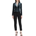 thumbnail image 2 of INSPIRE CHIC Blazer en Velours pour Femme, Col à Revers, Manches Longues, Boutonné, Veston de Travail, L Gris Bleu, 2 of 7