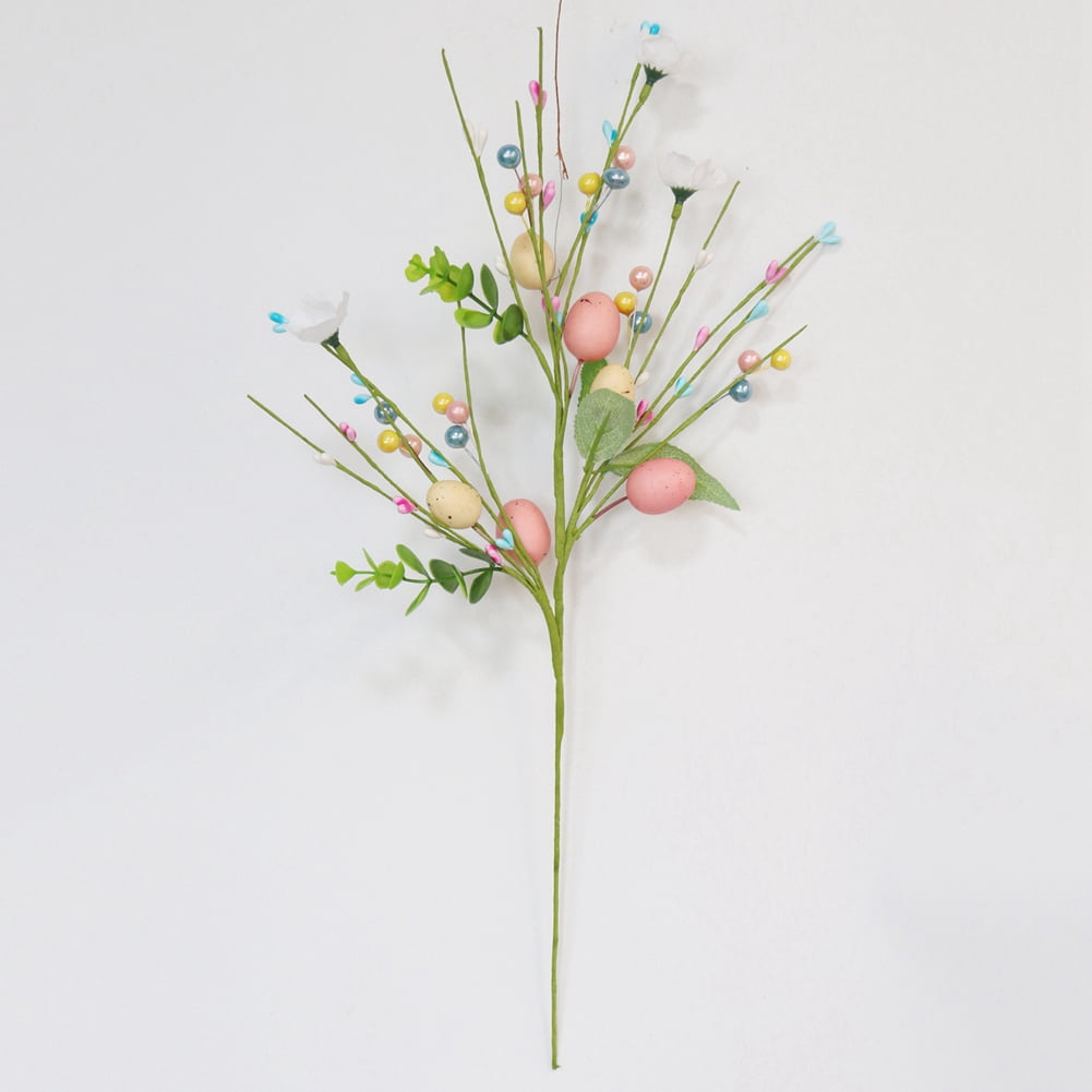 Artificial Easter Egg Berry Stems DIY Easter Rustic Easter Decorations for Easter Home Decor and Flower Arrangement D 3PCS