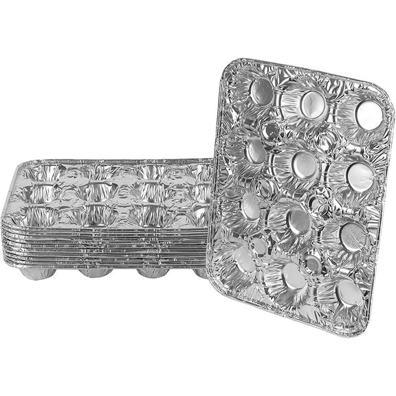 Disposable Aluminum 12 Cavity Mini Muffin Foil Pan (100)