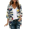 thumbnail image 3 of ZVAVZ Women's Kimono Cardigans,Womens Boho Floral Print Short Sleeve Womens Tops Lightweight Chiffon Cover Ups Cardigans Multicolor,M, 3 of 6