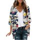 thumbnail image 2 of Cárdigan de manga larga para mujer, blusa informal estampada con bolsillo, abrigo tipo cárdigan para mujer, 2 of 5