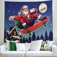 thumbnail image 4 of Tapiz navideño Hippie Papá Noel Tapiz Regalo de Navidad Reno Luna Noche Tapiz Colgante de pared para dormitorio Hogar Decoraciones navideñas (Papá Noel, 70.9" X 90.6"-(180x230cm)) BRILLAR Rojo Verde, 4 of 5