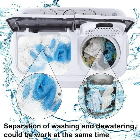 Portable Washing Machine, Twin Tub 14.3Lbs Capacity, Washer and Spinner Combo