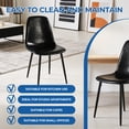 thumbnail image 6 of Jiayuan Song Minimalist Faux Leather and Metal Armless Upholstered Dining Chairs, Black (Set of 4), 6 of 9
