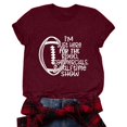 thumbnail image 1 of TSADFHJI Womens Workout Tops Loose Fit Women's Rugby Printed Round Neck Short Sleeved T Shirt Xxl Red, 1 of 4
