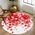 thumbnail image 2 of Round Rugs 5 Ft, Red Gradient Non Slip Area Rugs for Kitchen Bedroom Entryway, Abstract Polka Dots Vintage Modern Art Washable Carpet Runner Rug Floor Mats for Bedroom Home Decor, 2 of 8