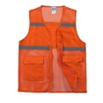 thumbnail image 2 of Men's Tank Tops Reflective Mesh Solid Color Sleeveless Zipper Pockets Fashion Loose Casual Vest Outwear,Orange,XXL T-Shirts, 2 of 4