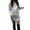 Grey, variant on Women's Plus Size Christmas Long Sleeve Solid Color Sweater Dress - Polyester Round Neck Autumn Winter Casual Dress