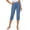 #358-Blue, variant on Cutuoiiu Women's Casual Capri Pants Solid Color Elastic Waist Drawstring Pants with Pockets
