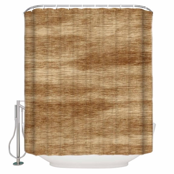 Brown Wooden Bathroom Shower Curtains with 12 Hooks Polyester Waterproof Shower Curtain for Stalls and Bathtubs Vintage Western Country Wooden Plank Decorative Bathroom Privacy Curtain 72x72 Inches