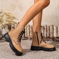 thumbnail image 6 of Busydd Booties for Women Trendy Comfortable Lace up Womens Winter Boots Casual Solid Color Chunky Heel Womens Ankle Boots 9.5, 6 of 9