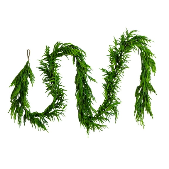 Nearly Natural 15ft. Artificial Real Touch Norfolk Island Pine Garland with Natural Look