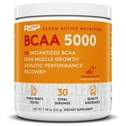 RSP BCAA 5000, BCAA Powder, Post Workout, Muscle Recovery, Endurance & Energy, Orange Mango, 30s