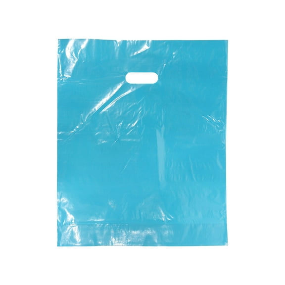 SSWBasics Teal Large Merchandise Bags - 15”W x 4”D x 18”H - Case of 500 - Durable Low