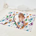 thumbnail image 2 of White Dinosaurs Colorful Leaves Pattern Blanket,Comfortable Soft Flannel Throw Blanket,All Season,Warm Lightweight Blankets for Sofa Bed Couch Living Room Chair,30"x40", 2 of 4