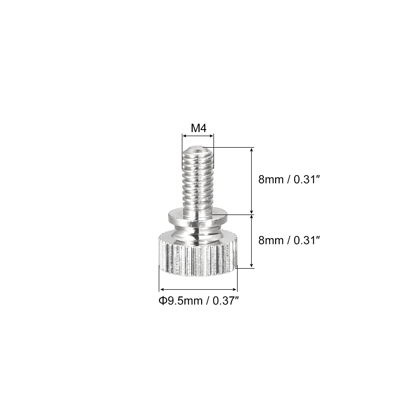 Unique Bargains Knurled Thumb Screw Brass Shoulder Bolts M4x8mm
