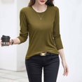 thumbnail image 6 of aidice Shirts for Women Casual Round Neck Long Sleeve Tops Comfy Fitting Solid Color Tee Shirts Underwear, 6 of 6
