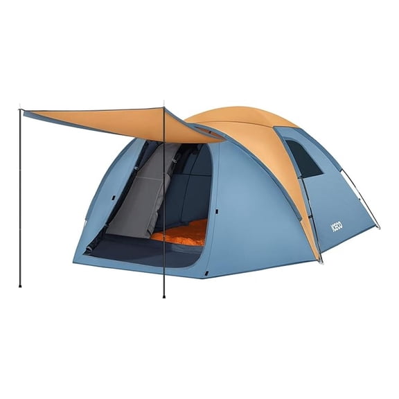Dark Room Camping Tents 4 People,Tents for Camping 3/4 Person Waterproof Windproof Dome Tent,4 Season Tent with Screen Room,Easy Setup,with Removable Rain Fly